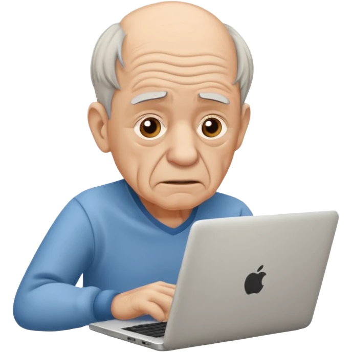 confused old man on a laptop emoji