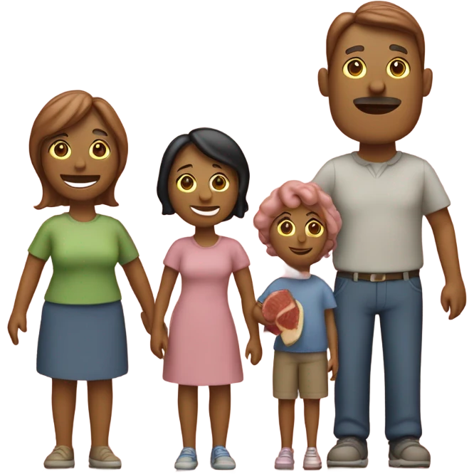 Family made of ham  emoji