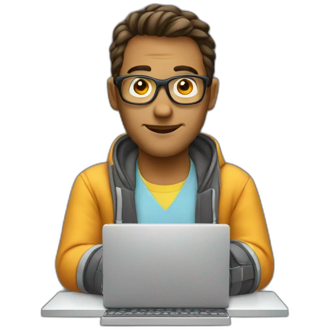 a programmer having his custom keyboard emoji