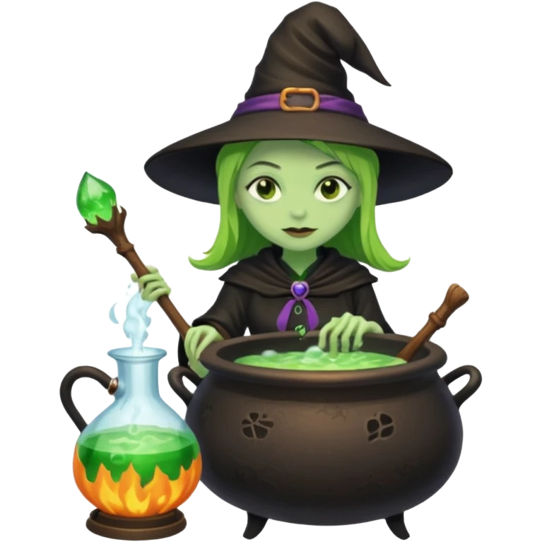 green witch cooking potion emoji