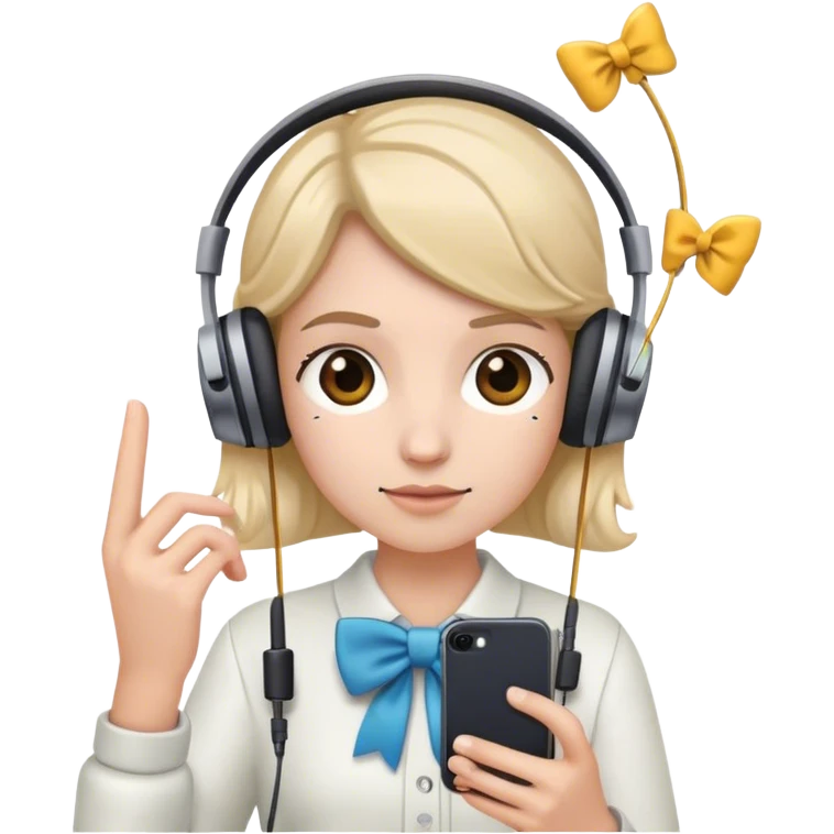 Lazo 🎀 i iPhone  con auriculares  emoji