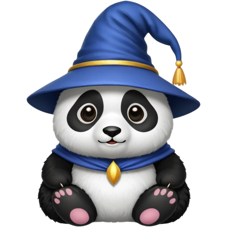 Chcę Pandę która ma czapkę czarownika i która jest kolorach biało-czarnych emoji