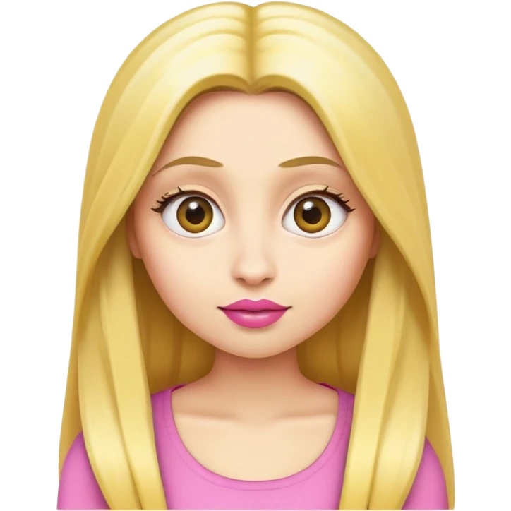 minion with long blonde hair and pink lipstick emoji