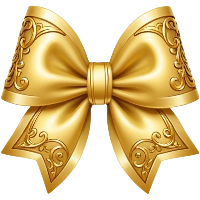 gold sparkling bow emoji