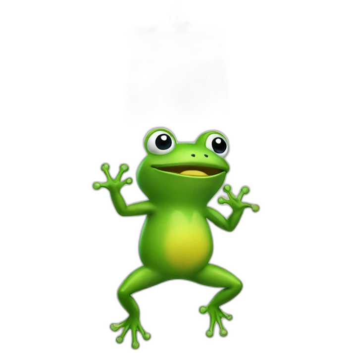 Frog dancing under shower head  emoji