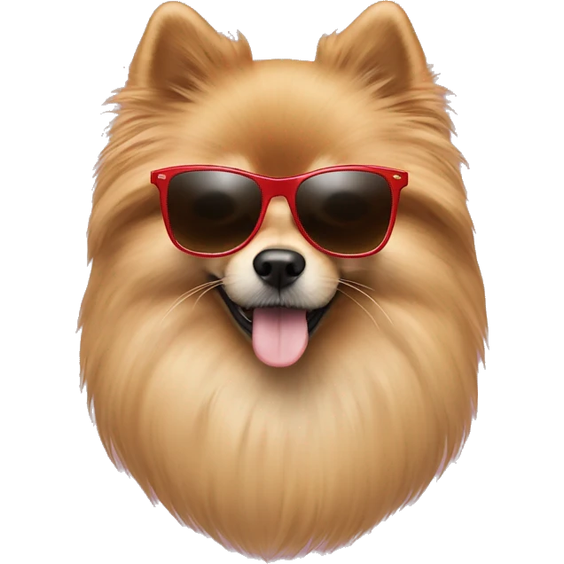 Pomaranian with sunglasses and Gucci  emoji
