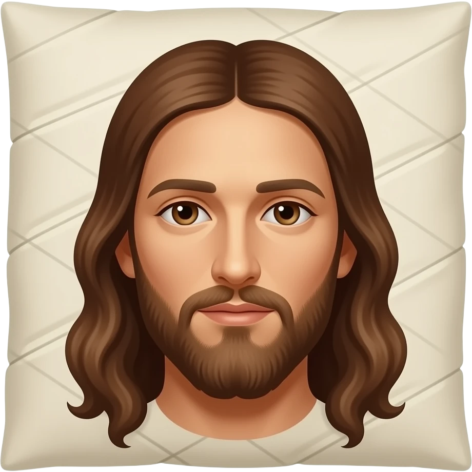 Face of Jesus imprinted on a shroud emoji