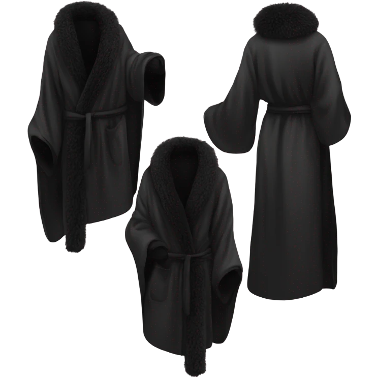 black silk robe with black fur emoji
