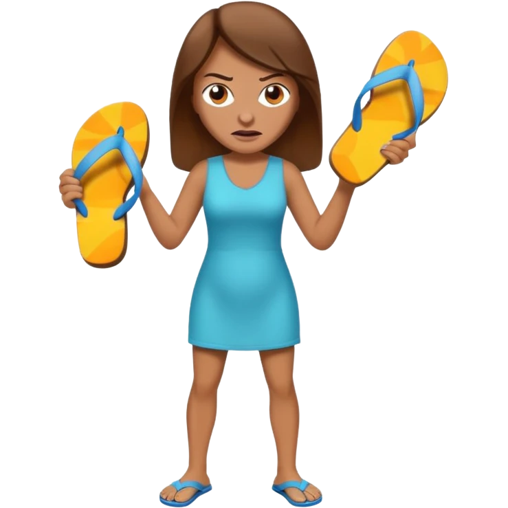 an angry mother with a flip-flop in her hand, ready to hit someone emoji