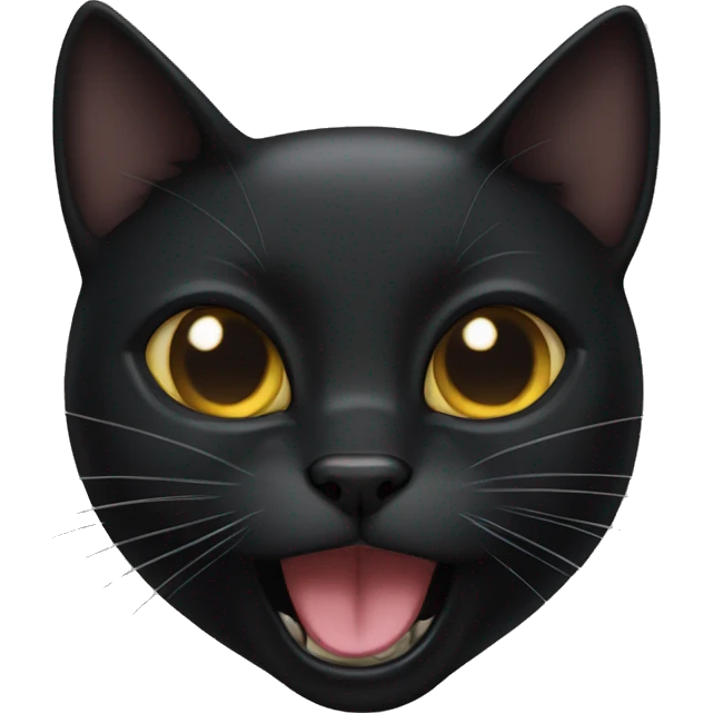 black cat meowing emoji
