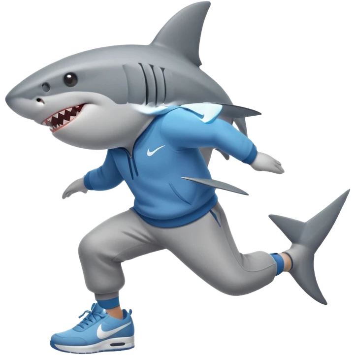 Shark with Nike shoes Dancing  emoji