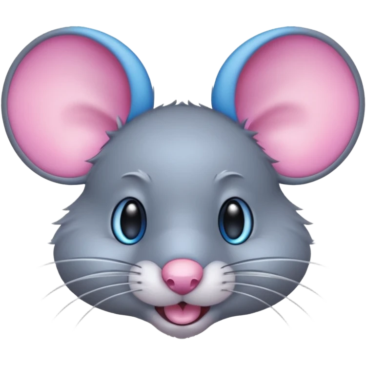 A mouse face with blue backlighting emoji