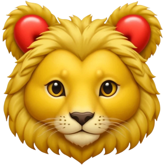 León con corazones en el ojo emoji
