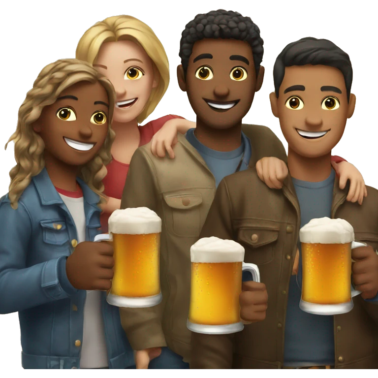having beer with friends emoji