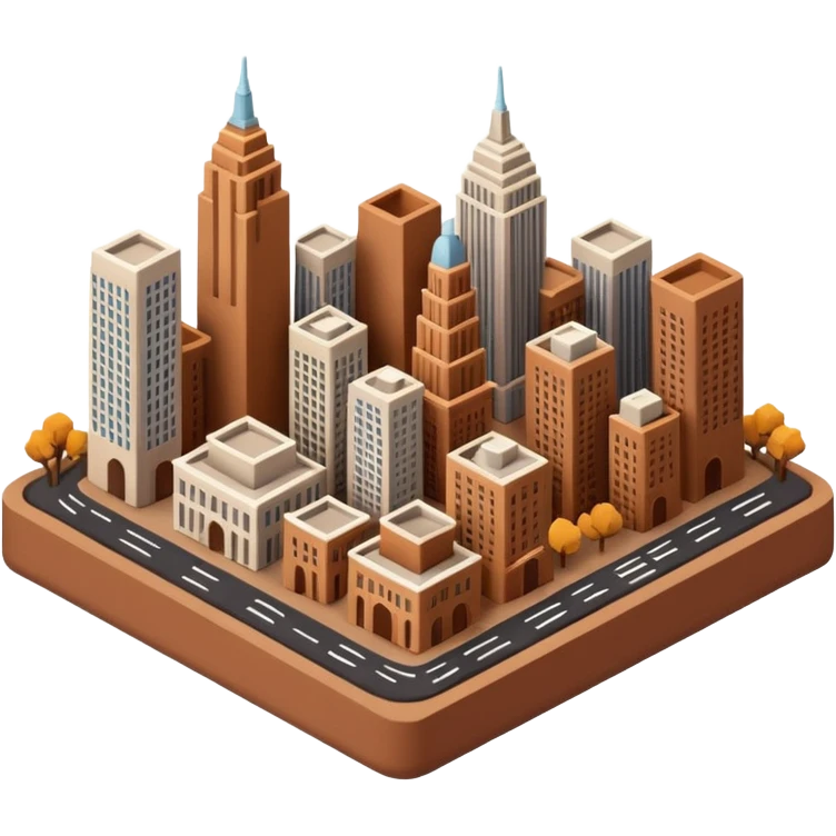 new york city 3d detailed clay isometric icon emoji