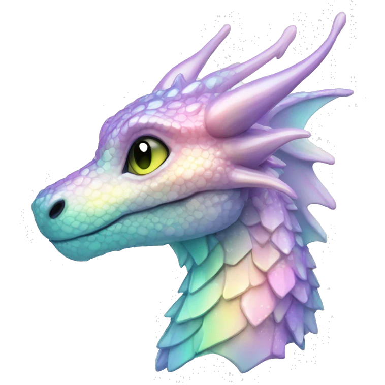 Sparkly glossy Pastel iridescent glass dragon emoji