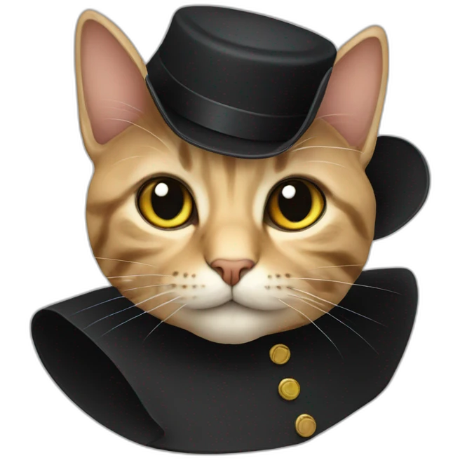 cat with black hat emoji