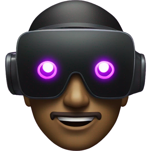 Pirate in vr headset, purple neon emoji