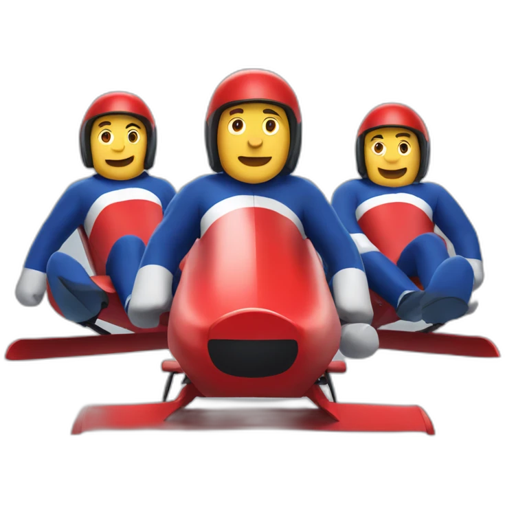 french red bobsleigh emoji