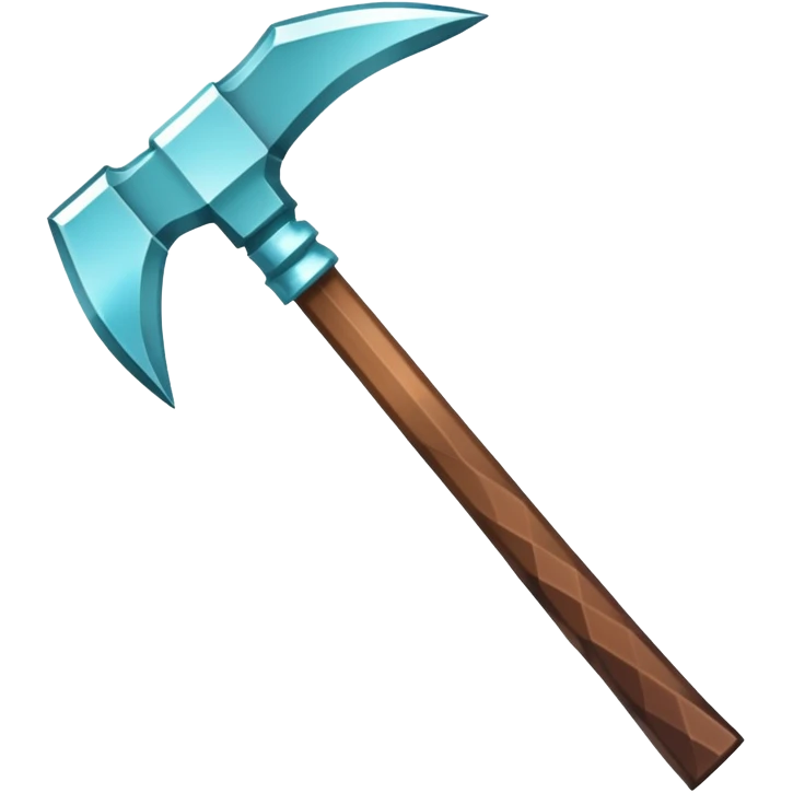 Minecraft diamond pickaxe with brown handle emoji