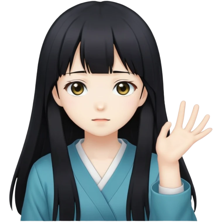 Sawako, anime girl with long black hair emoji