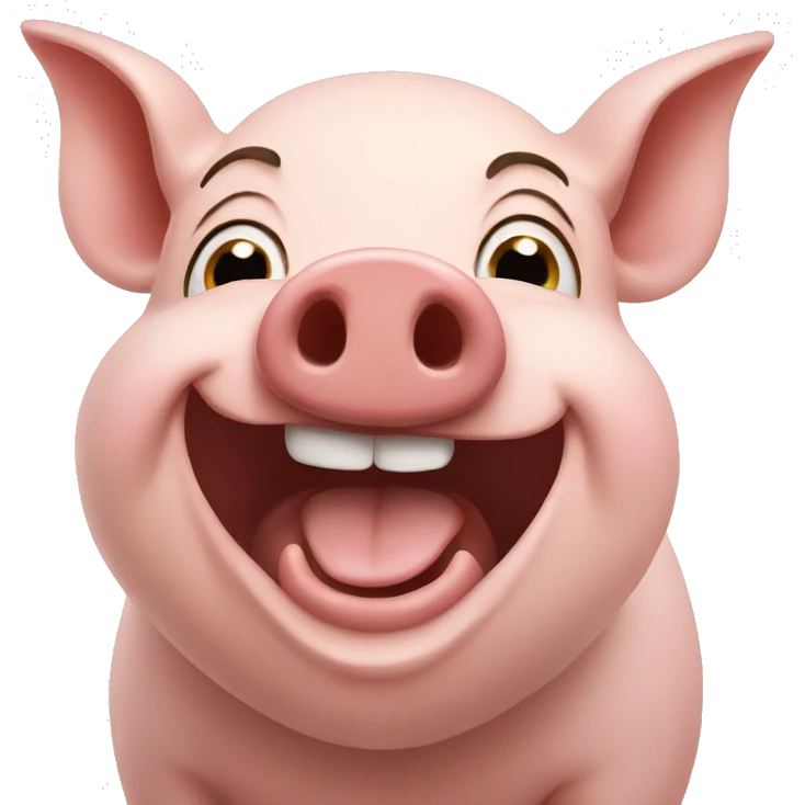 Pig laughing emoji