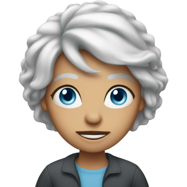 Blue eyed crazy lady emoji