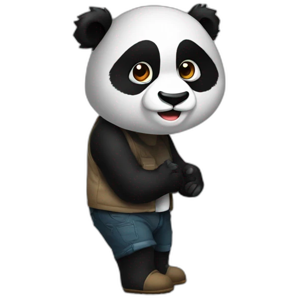 Kafasının üstünde duran bir panda emoji