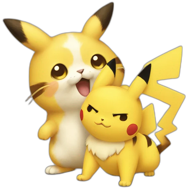 pikachu and cat emoji
