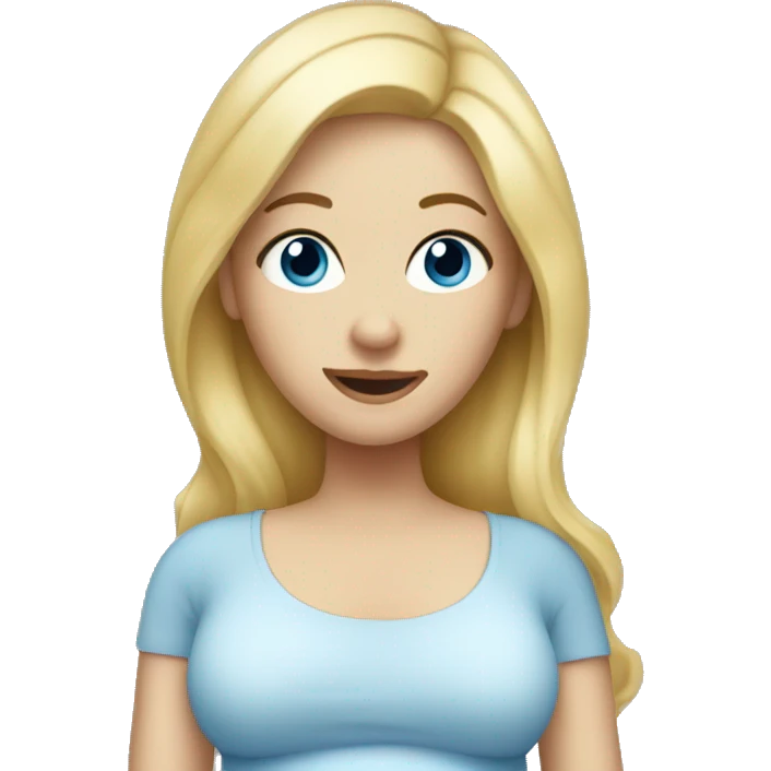 Blonde hair pregnant woman blue eyes emoji