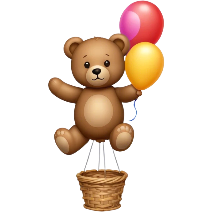 Teddy bear floating away on a balloon emoji