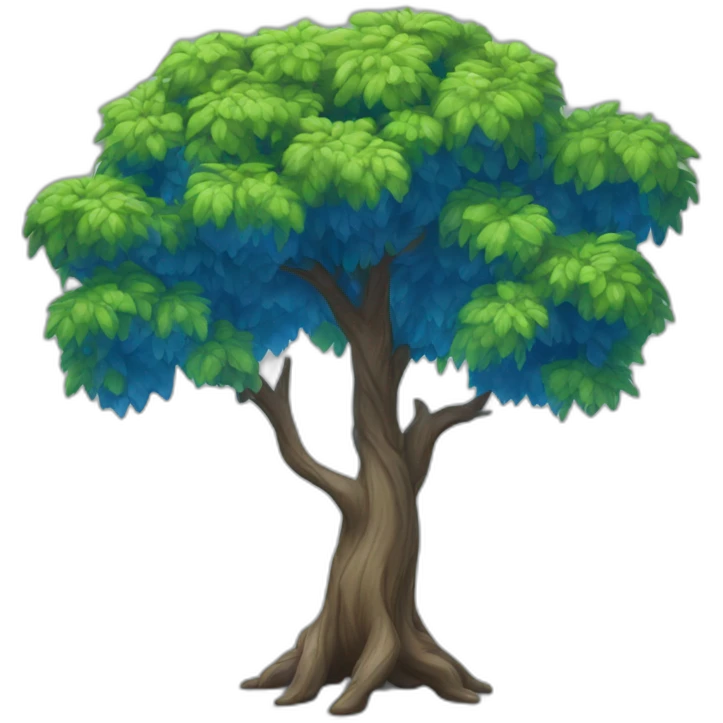 Arbre bleu emoji