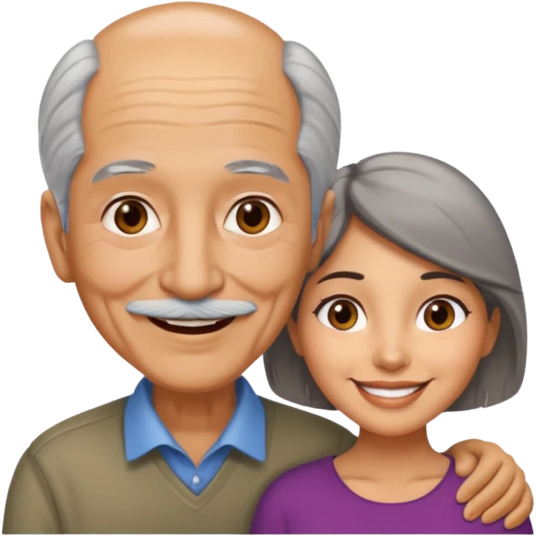 Latina with an old man together emoji