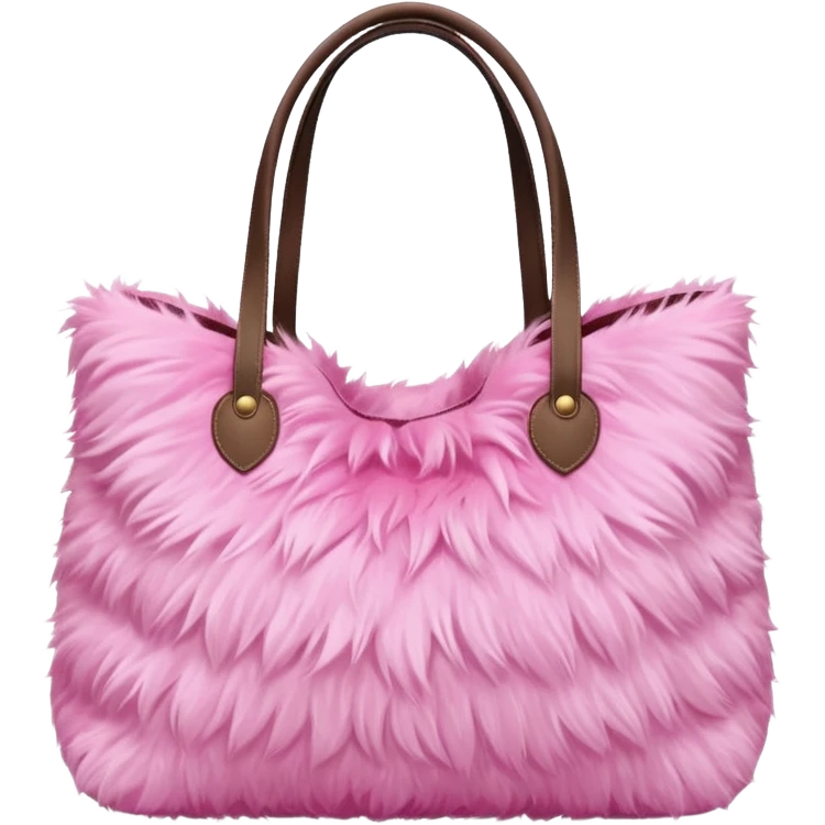 pink fur tote bag  emoji