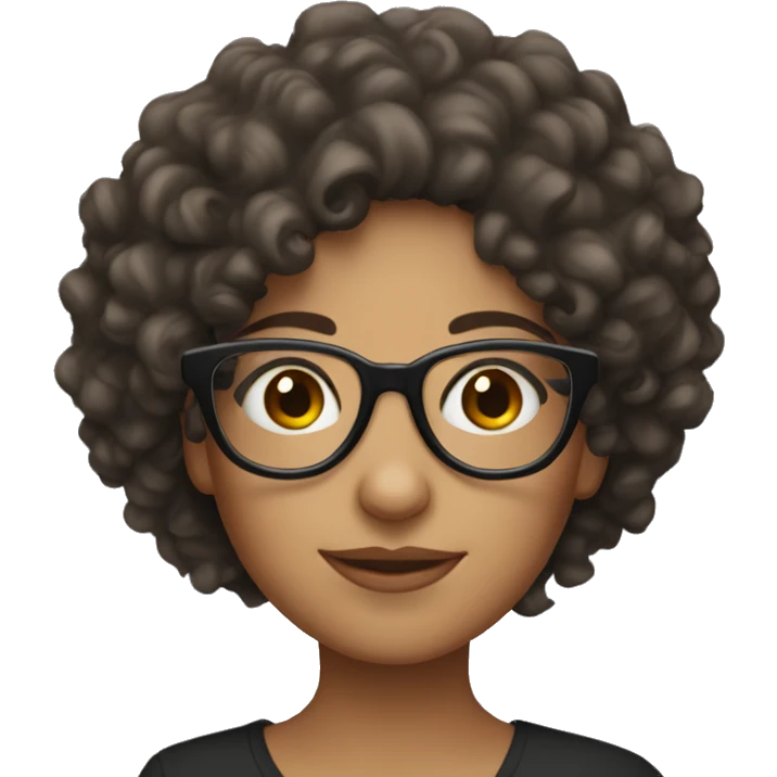 Latina curly hair girl with glasses  emoji
