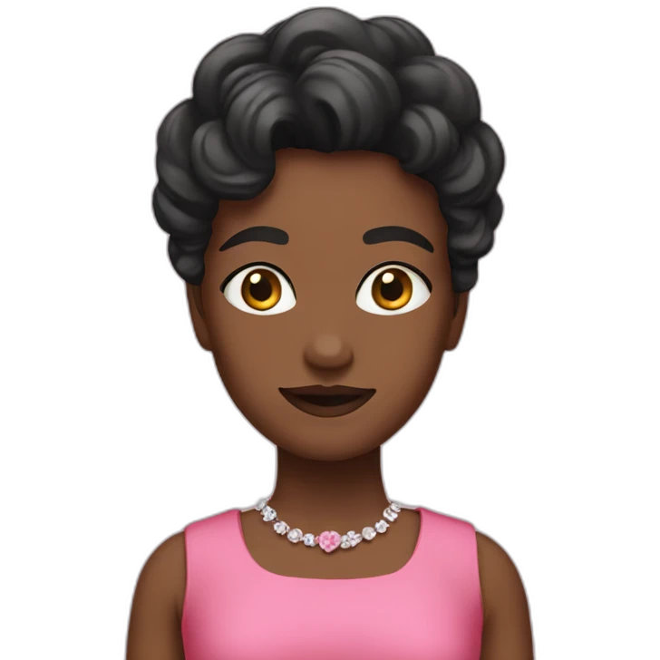 A balck wearing a pink dress emoji