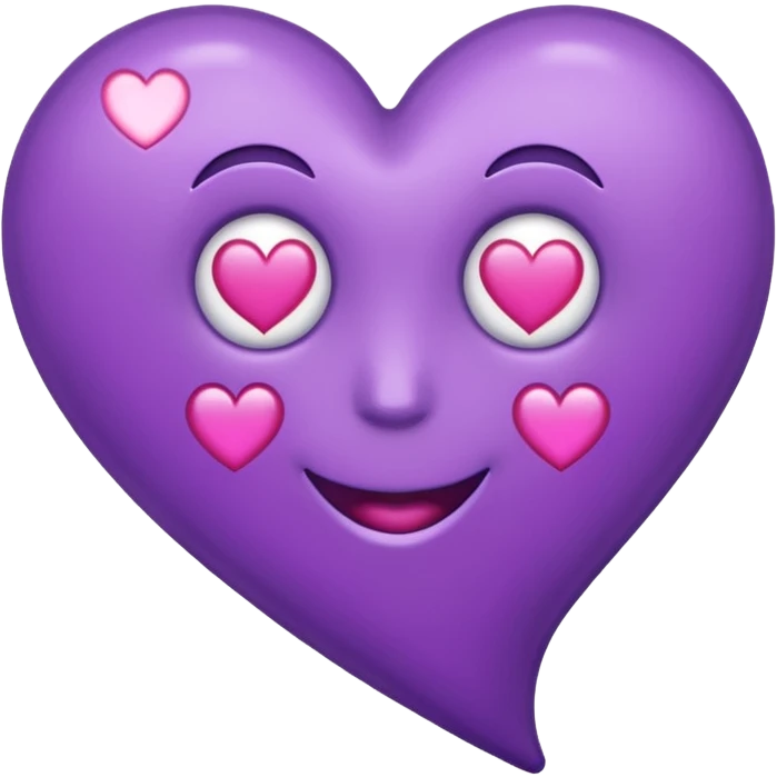 word bitch in purple, with a heart for the dot in the i emoji