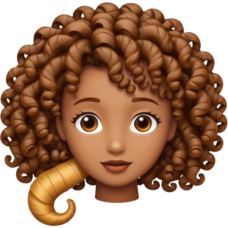 curly hair strand shaped like a spiral emoji
