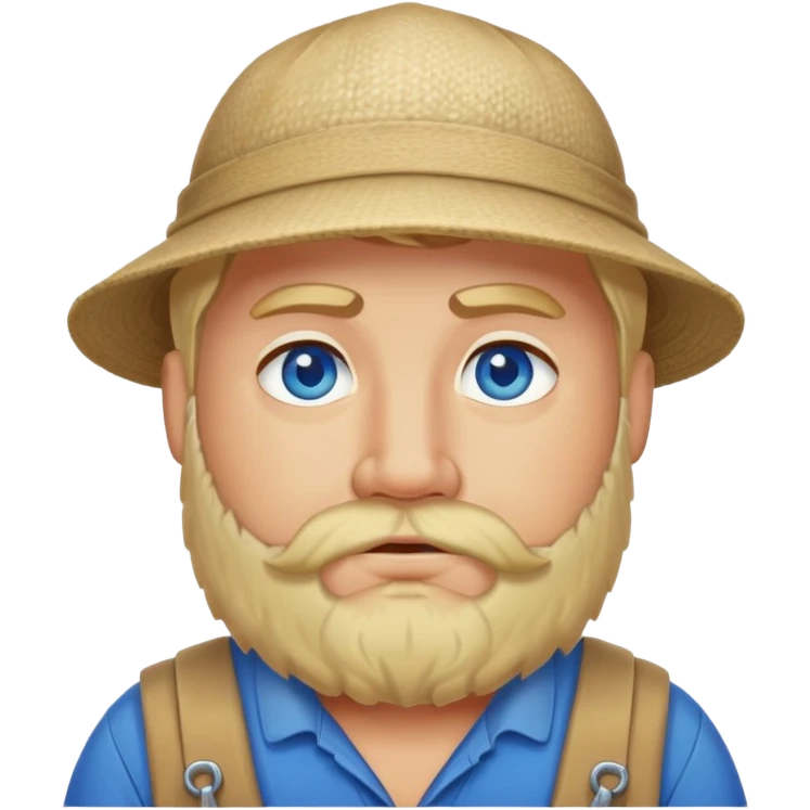 Pêcheur blond barbu grassouillet yeux bleus emoji