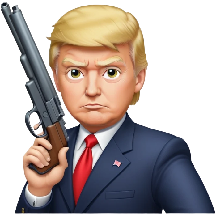 donald trump with a gun in hand emoji