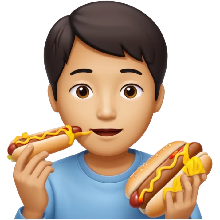 Asian eating dog emoji