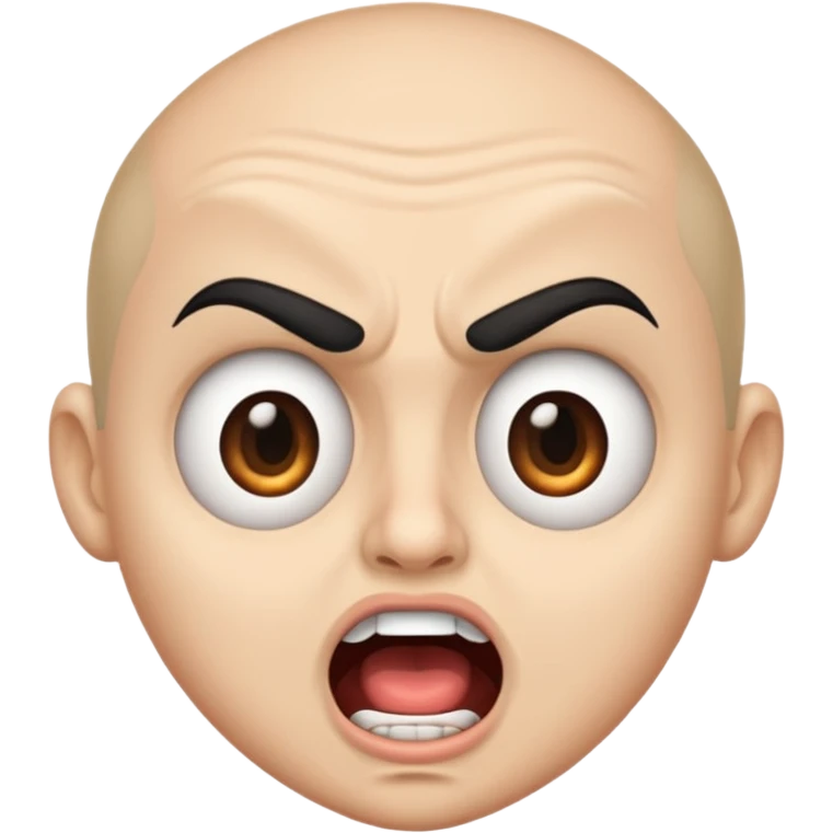 this emoji “😦” with mad eyebrows emoji