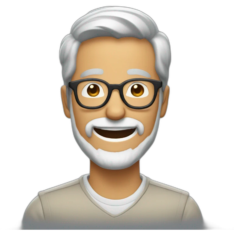 tan gray haired man with short full beard and glasseslaughing emoji