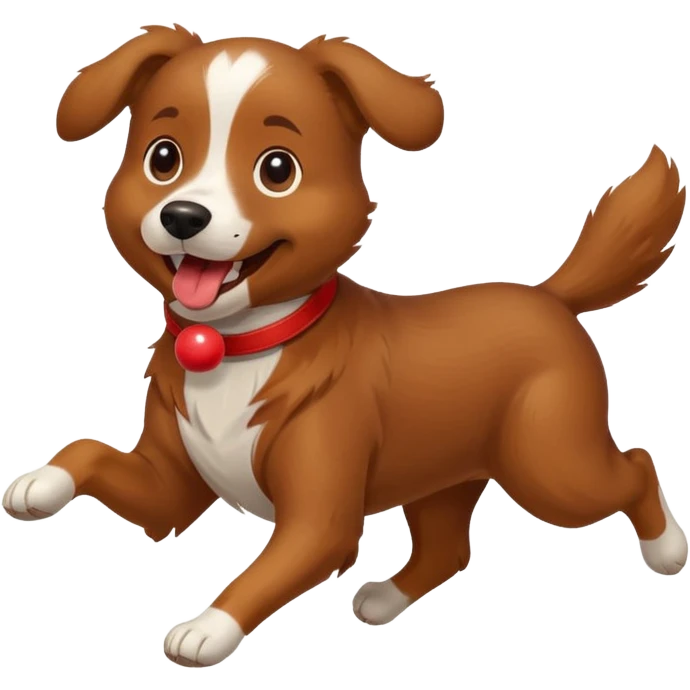 happy dog running after ball emoji