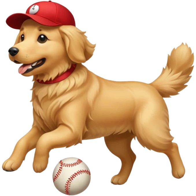 Dog playing baseball emoji