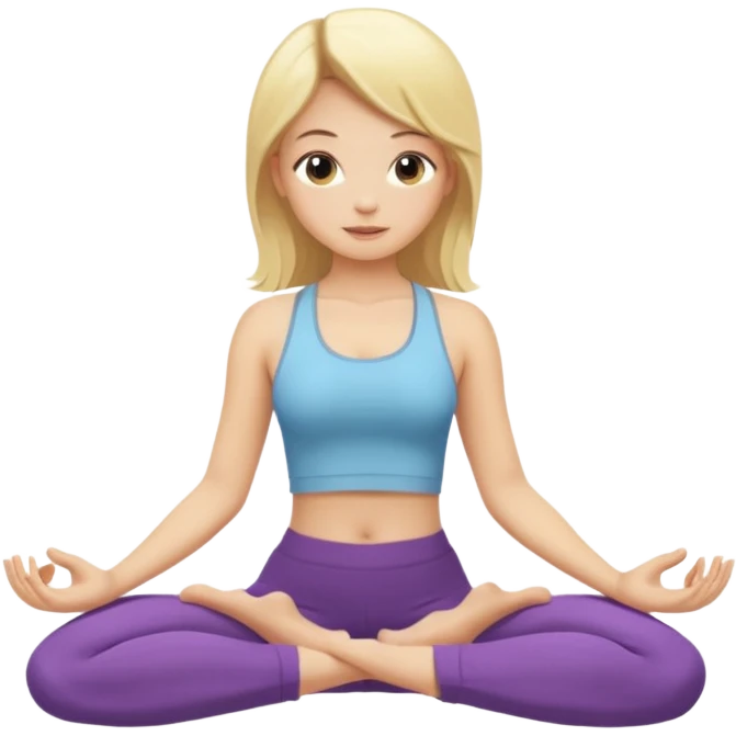blonde girl doing yoga emoji