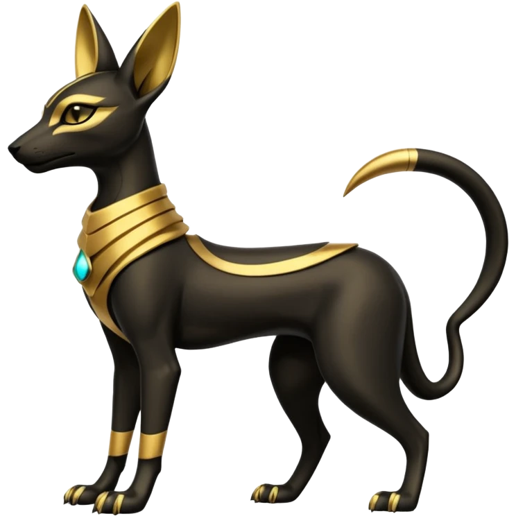 Futuristic Anubis-Umbreon-Bastet-Fakémon-hybrid-creature (full body)  emoji