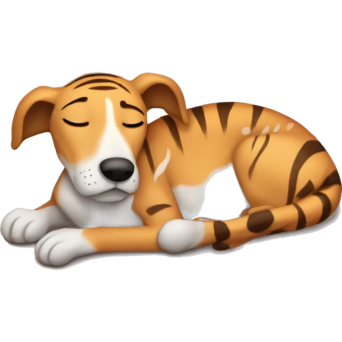 Fawn tiger greyhound sleep  emoji