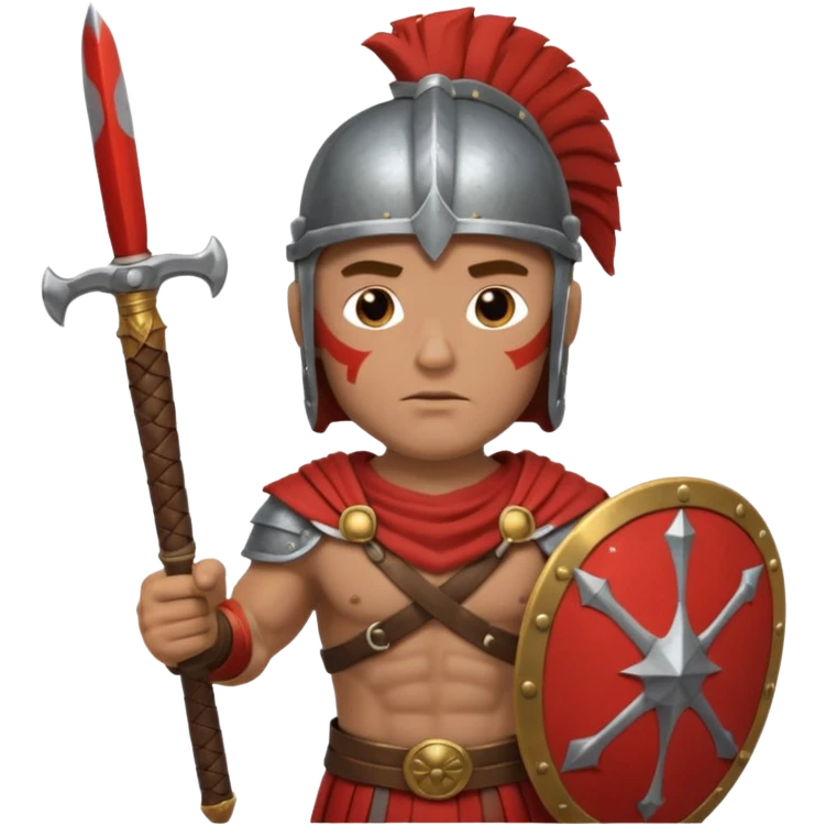 Make me into a roman warrior with  salt and pepper hair emoji