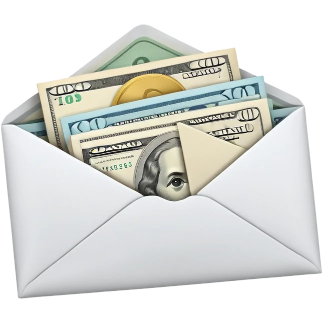 Salary enclosed in an envelope emoji